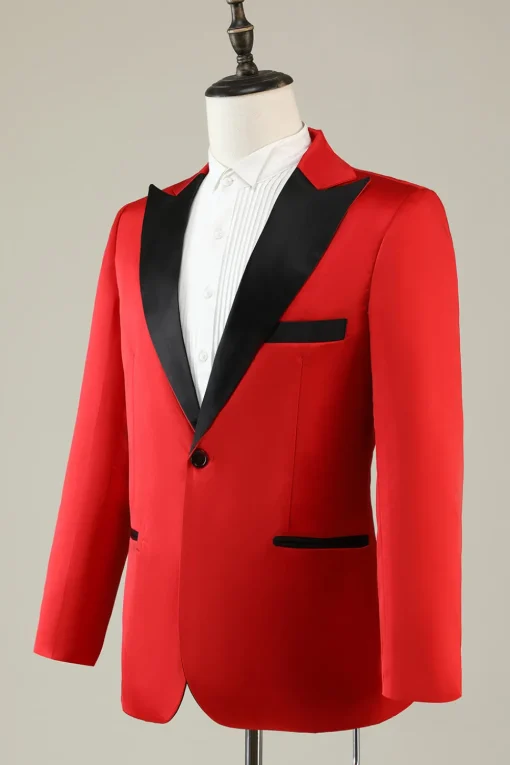 Notched Lapel Red Prom Blazer for Men