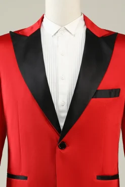 Notched Lapel Red Prom Blazer for Men