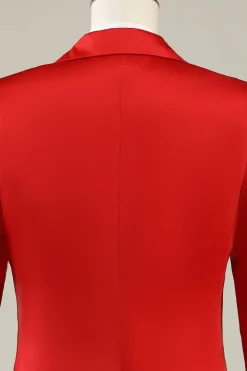 Notched Lapel Red Prom Blazer for Men