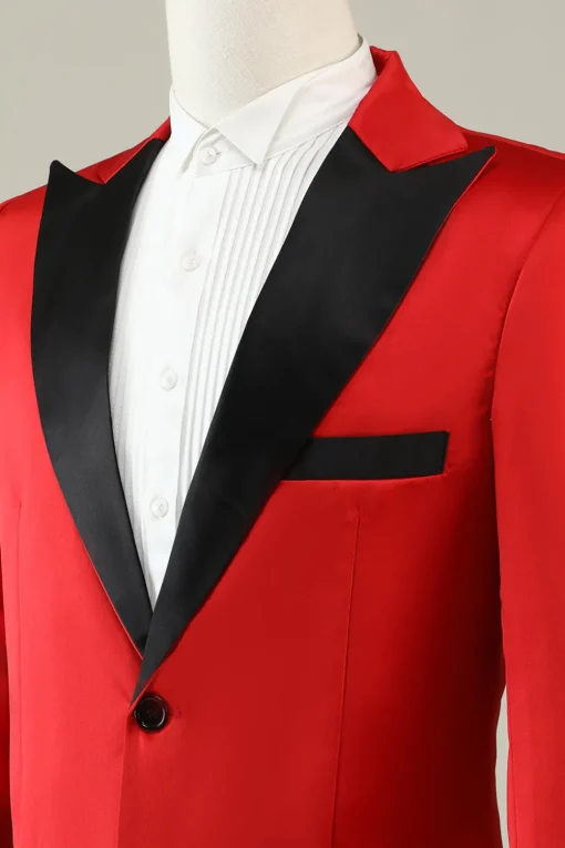Notched Lapel Red Prom Blazer for Men