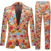 Orange Notch Lapel One Button Men's Blazer