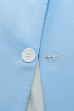 Peak Lapel Single Breasted Sky Blue Men's Prom Suits