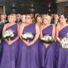 Purple Chiffon One Shoulder Tunic A-Line Long Bridesmaid Dress