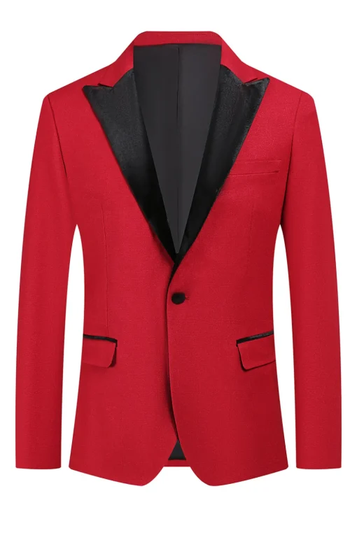 Red Peak Lapel One Button 2 Piece Men's Prom Suits
