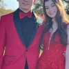 Red Shawl Lapel One Button 2 Pieces Men's Prom Suits