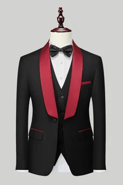 Royal Blue 3 Piece Shawl Lapel Men's Prom Suits