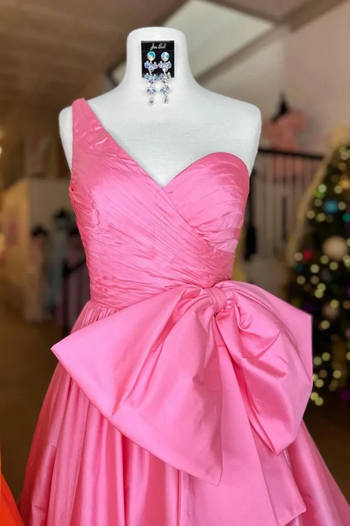 Royal Blue A Line One Shoulder Long Prom Dress with Slit