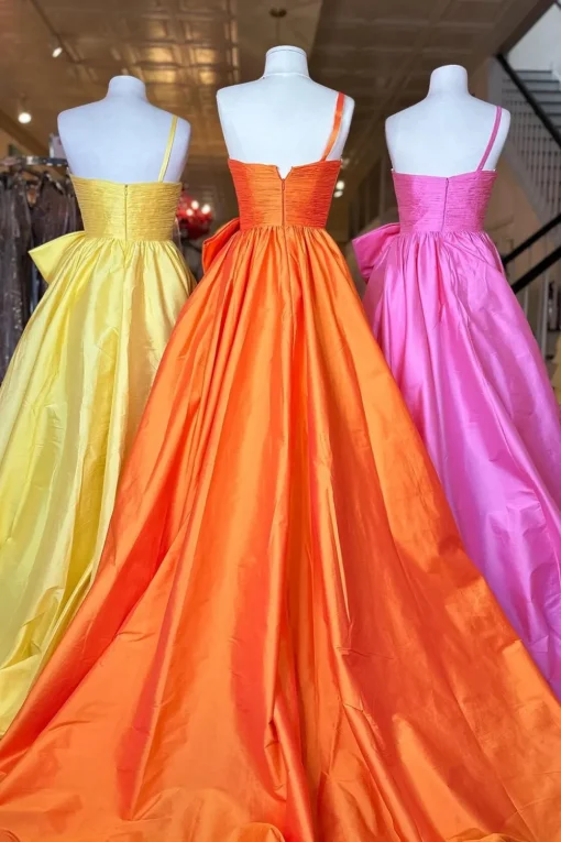 Royal Blue A Line One Shoulder Long Prom Dress with Slit