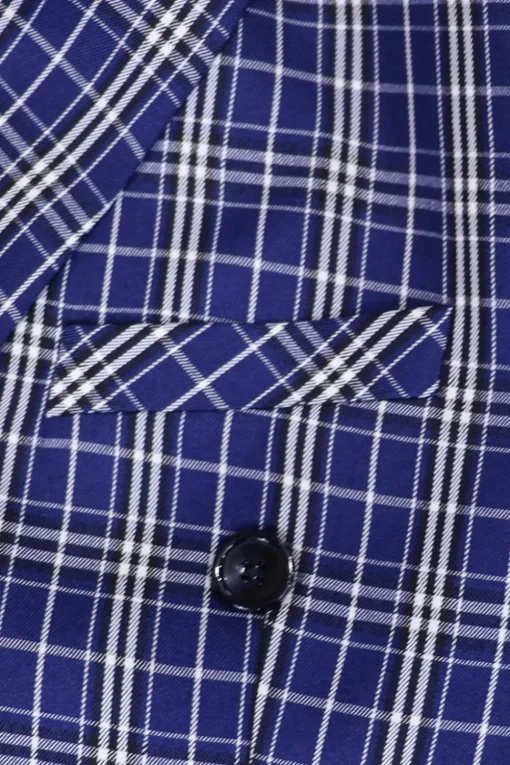 Royal Blue Plaid Peak Lapel Double Breasted 2 Piece Men's Suit