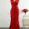 Sheath Sweetheart Red Sequins Prom Dress with Sequins