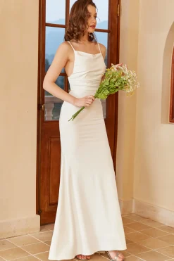 Simple Mermaid Boho Wedding Dress