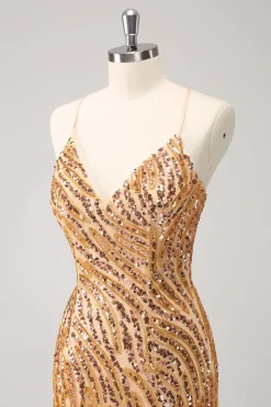 Sparkly Hot Pink Tight Sequins V Neck Homecoming Dress with Fringes