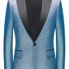 Sparkly Royal Blue Single Breasted 2 Piece Men's Prom Suit