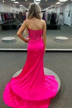 Sweetheart Royal Blue Mermaid Long Corset Satin Prom Dress with Beading