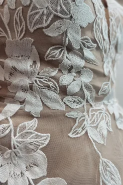 Tulle Off The Shoulder Ivory Long Plus Size Wedding Dress with Appliques