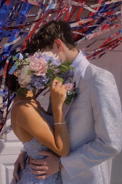 White Jacquard Shawl Lapel One Button 2 Pieces Men's Prom Suits