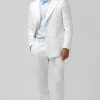 White Peak Lapel 2 Pieces Double Breasted Men's Prom Suits