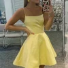 Yellow Simple A Line Short Prom Dress