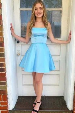 Yellow Simple A Line Short Prom Dress